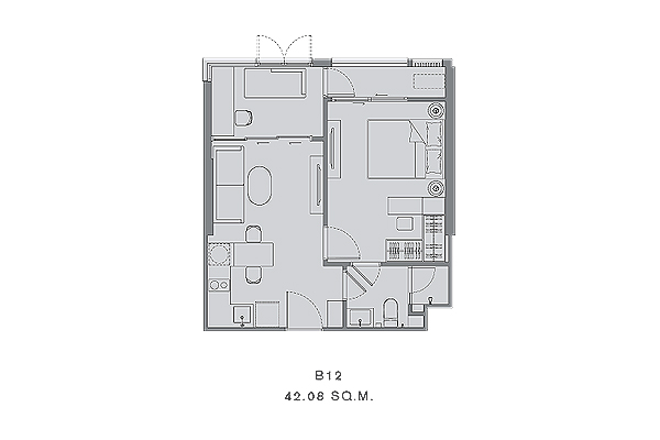 Unit Plan Type 1 Bedroom