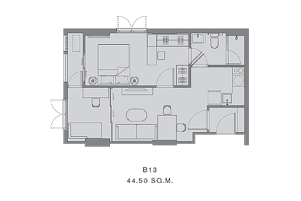 Unit Plan Type 1 Bedroom