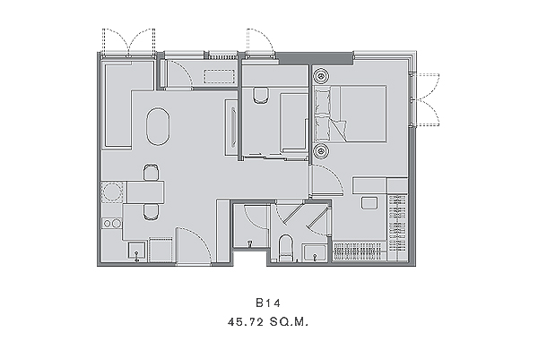 Unit Plan Type 1 Bedroom