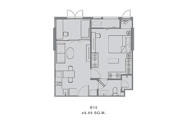 Unit Plan Type 1 Bedroom