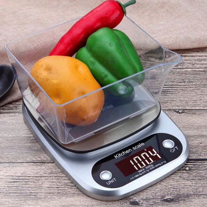 เครื่องชั่งน้ำหนัก Digital Kitchen Scale ระบบดิจิตอล ผลิตจากแสตนเลสแท้