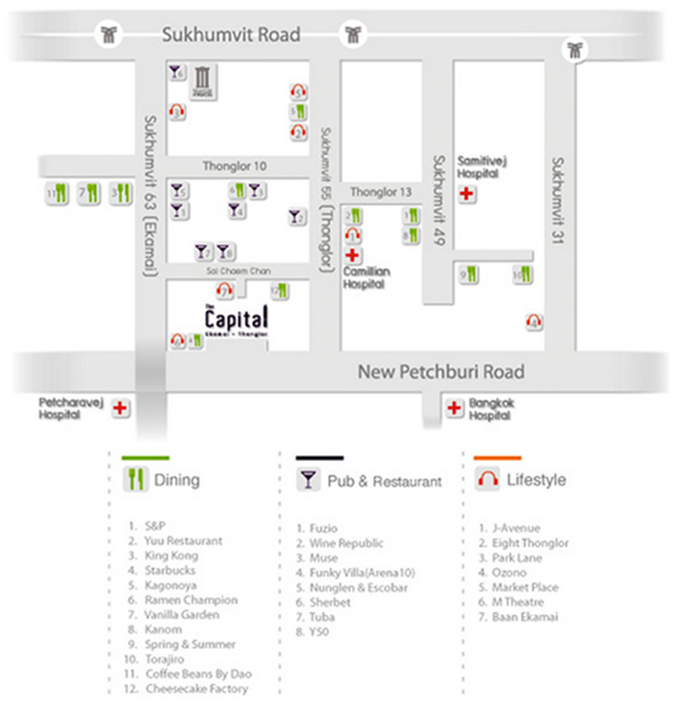 แผนที่โครงการ THE CAPITAL EKAMAI-THONGLOR